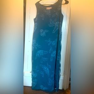 Sleeveless summer dress/jacket set - emerald green - petite s/m